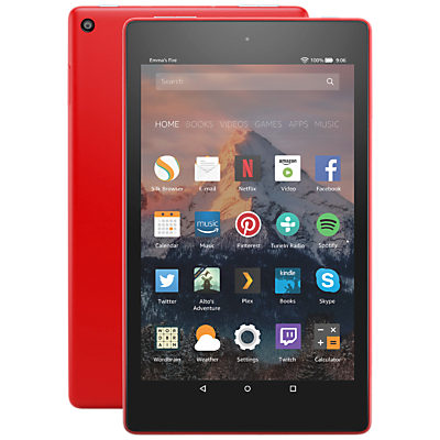 New Amazon Fire HD 8 Tablet with Alexa, Quad-Core, Fire OS, Wi-Fi, 32GB, 8, With Special Offers Punch Red